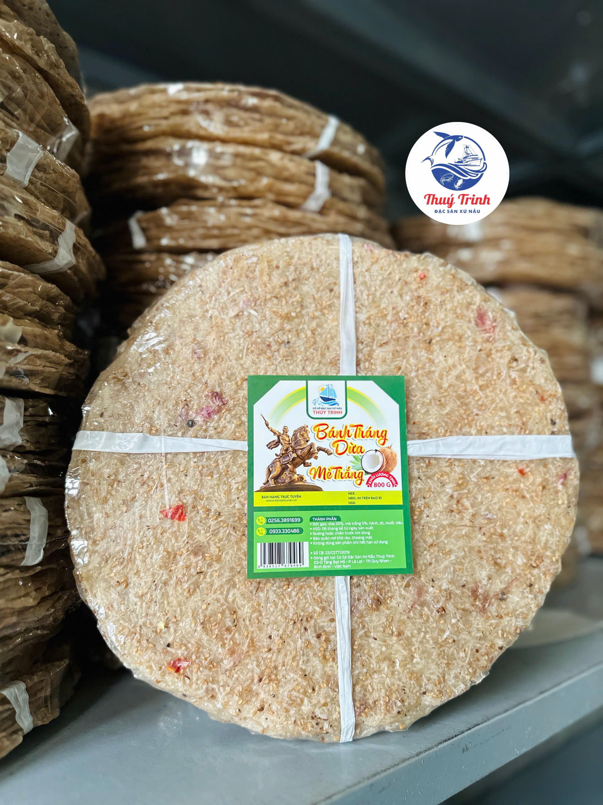 ✅ BÁNH TRÁNG DỪA MÈ TRẮNG – RÀNG 10 CÁI